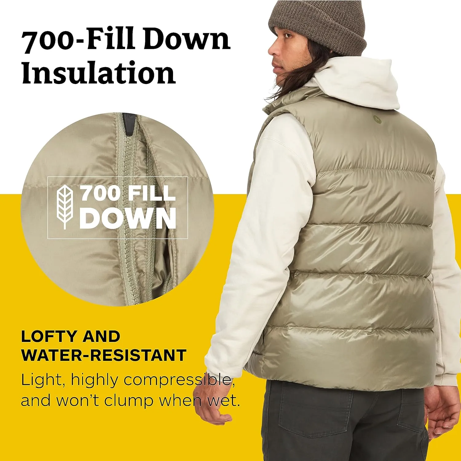 MARMOT Mens Guides Down Vest - 700-Fill Insulated, Water-Resistant, Lightweight Puffer