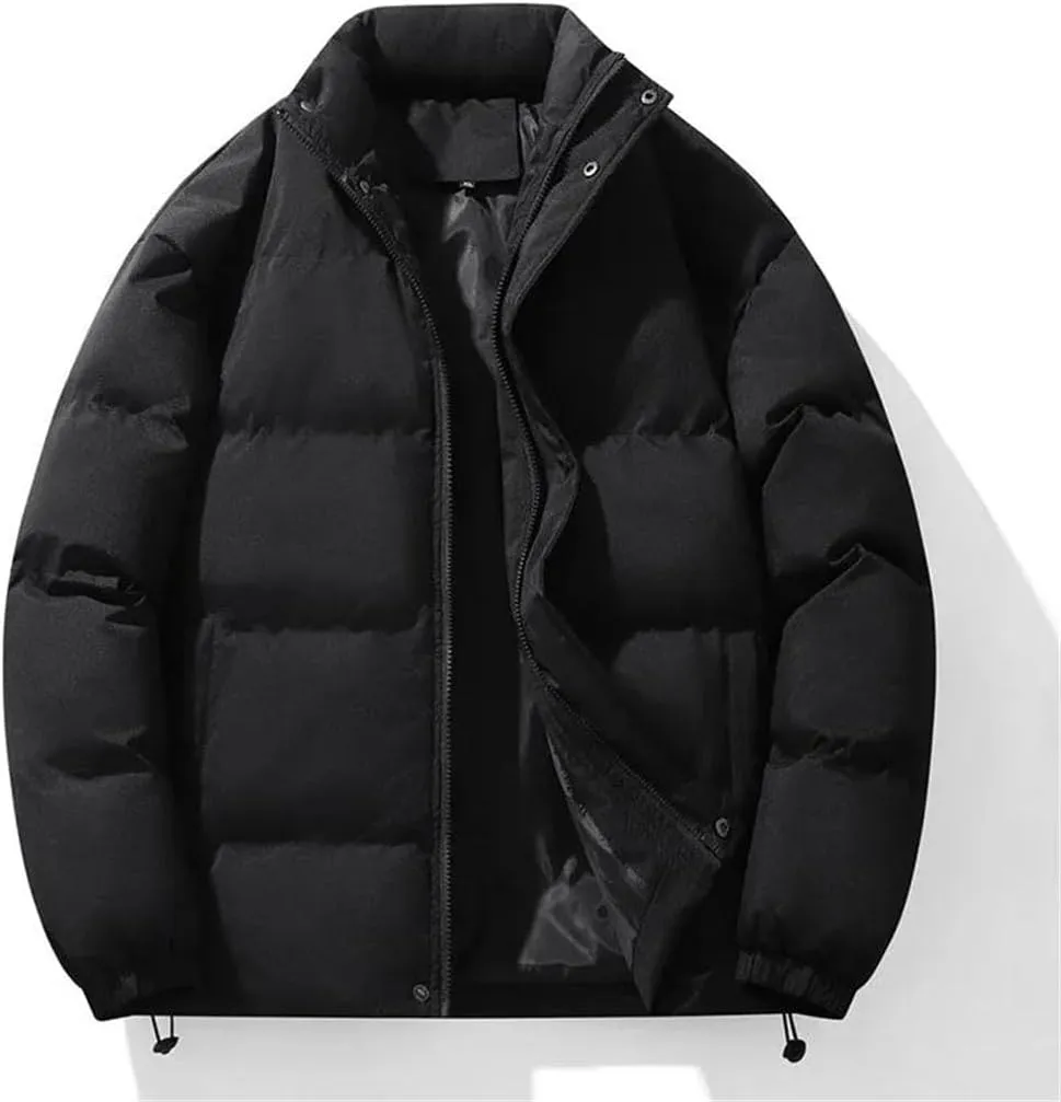 Men Thick Winter Jackets Casual Warm Parkas Solid Color Puffer Jacket Cotton-Padded Coats Fashion Top