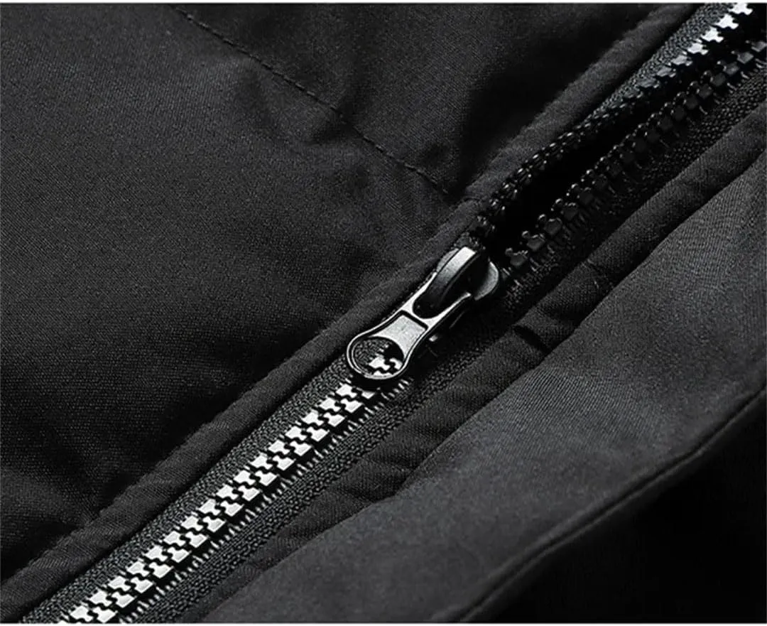 Men Thick Winter Jackets Casual Warm Parkas Solid Color Puffer Jacket Cotton-Padded Coats Fashion Top