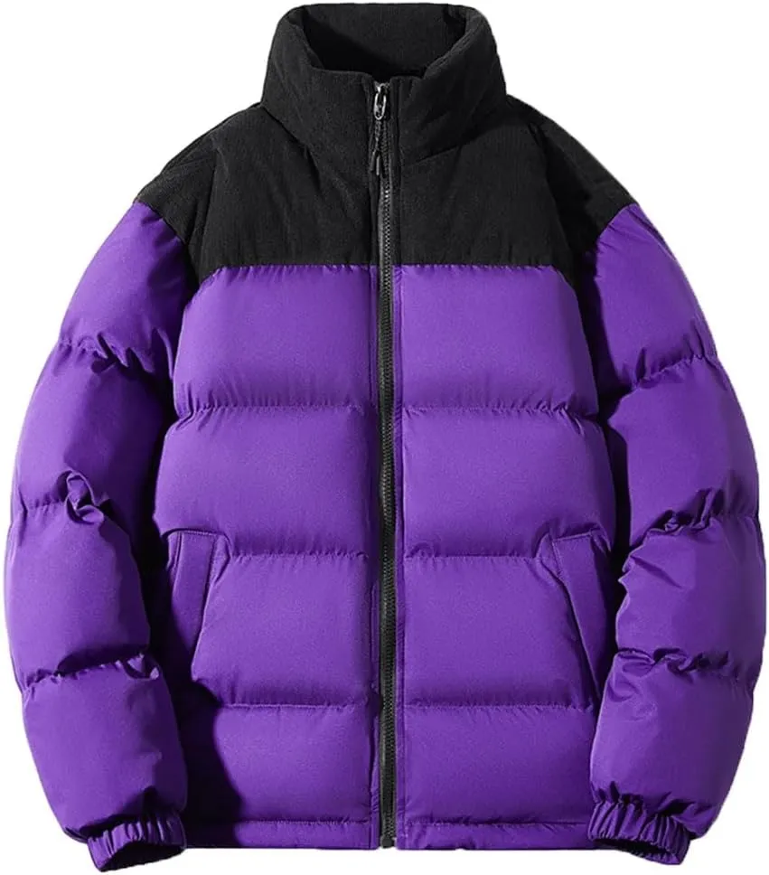 Men Thick Winter Jackets Casual Warm Parkas Solid Color Puffer Jacket Cotton-Padded Coats