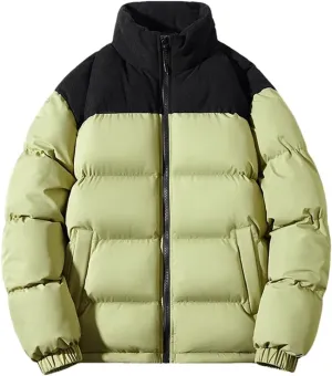 Men Thick Winter Jackets Casual Warm Parkas Solid Color Puffer Jacket Cotton-Padded Coats