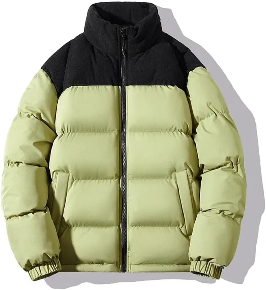 Men Thick Winter Jackets Casual Warm Parkas Solid Color Puffer Jacket Cotton-Padded Coats
