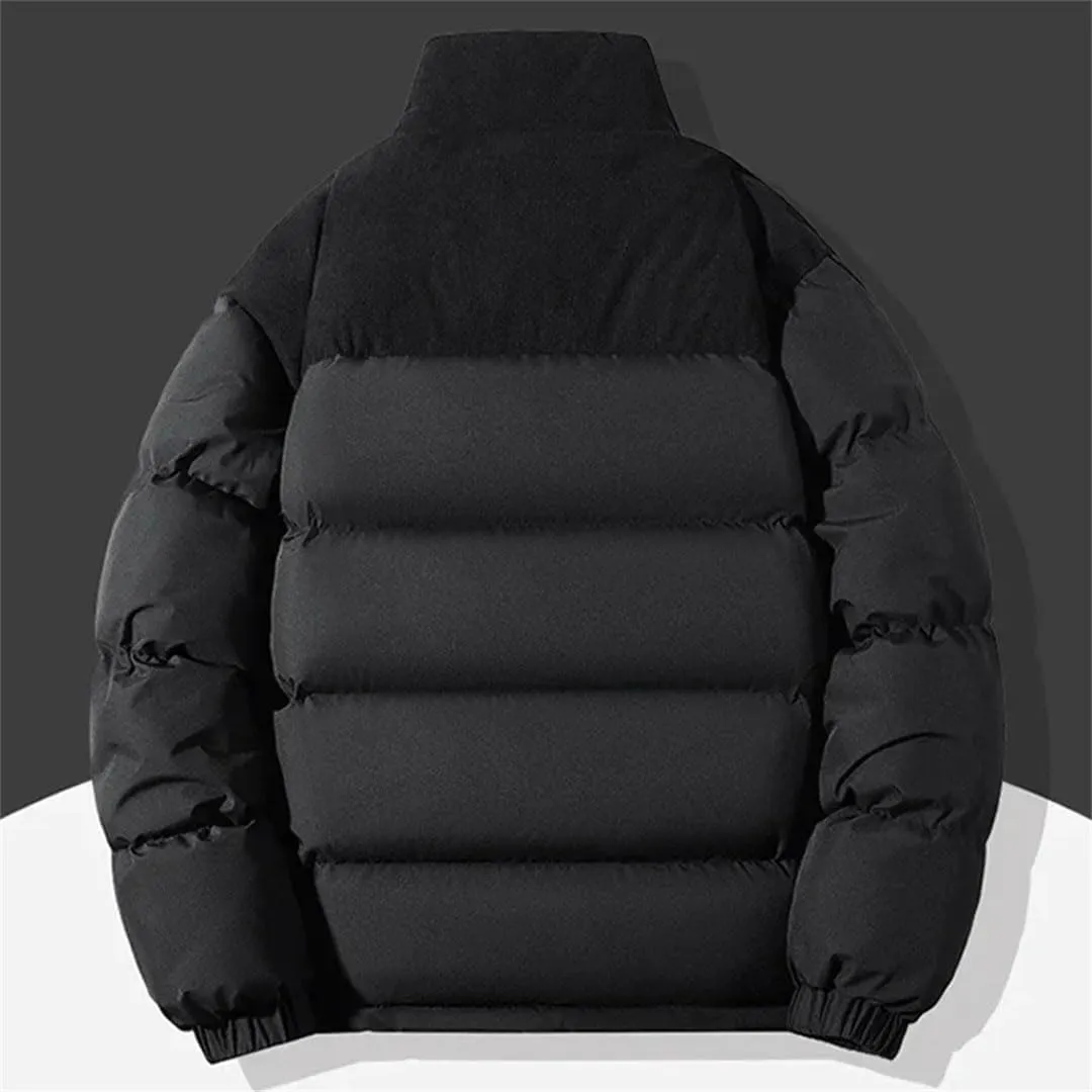 Men Thick Winter Jackets Casual Warm Parkas Solid Color Puffer Jacket Cotton-Padded Coats