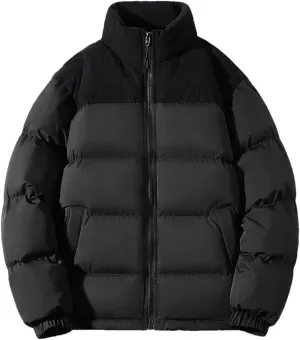 Men Thick Winter Jackets Casual Warm Parkas Solid Color Puffer Jacket Cotton-Padded Coats