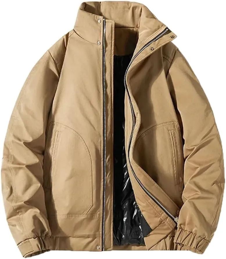Men Winter Jacket Cotton Padded Coat Casual Work Jackets Baseball Jacket