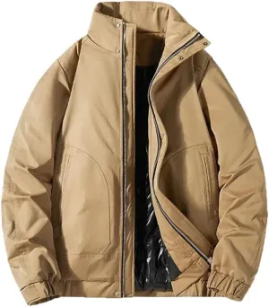 Men Winter Jacket Cotton Padded Coat Casual Work Jackets Baseball Jacket