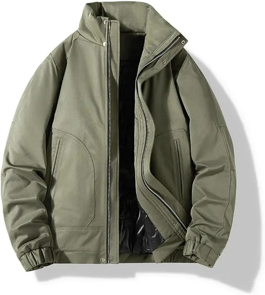 Men Winter Jacket Cotton Padded Coat Casual Work Jackets Baseball Jacket