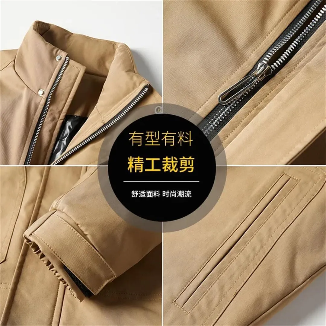 Men Winter Jacket Cotton Padded Coat Casual Work Jackets Baseball Jacket