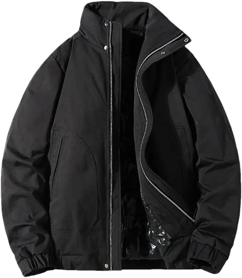 Men Winter Jacket Cotton Padded Coat Casual Work Jackets Baseball Jacket