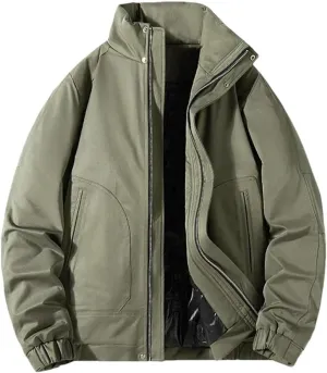 Men Winter Jacket Cotton Padded Coat Casual Work Jackets Baseball Jacket