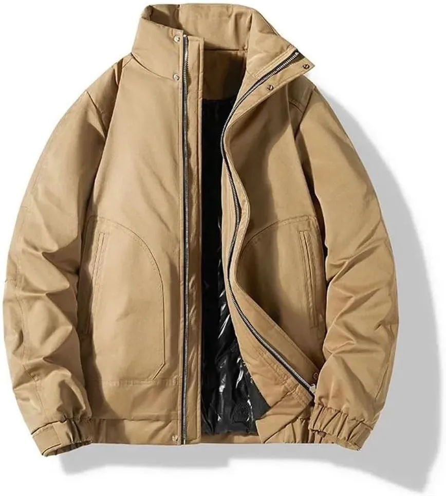 Men Winter Jacket Cotton Padded Coat Casual Work Jackets Baseball Jacket