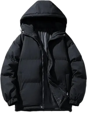Men Winter Parkas Cotton-Padded Coats Puffer Jackets Outdoor Casual Windbreaker Thick Warm Hooded Coat