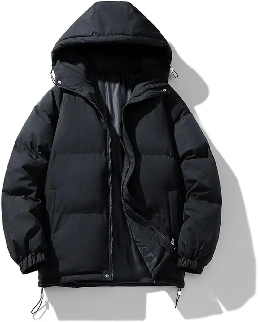Men Winter Parkas Cotton-Padded Coats Puffer Jackets Outdoor Casual Windbreaker Thick Warm Hooded Coat
