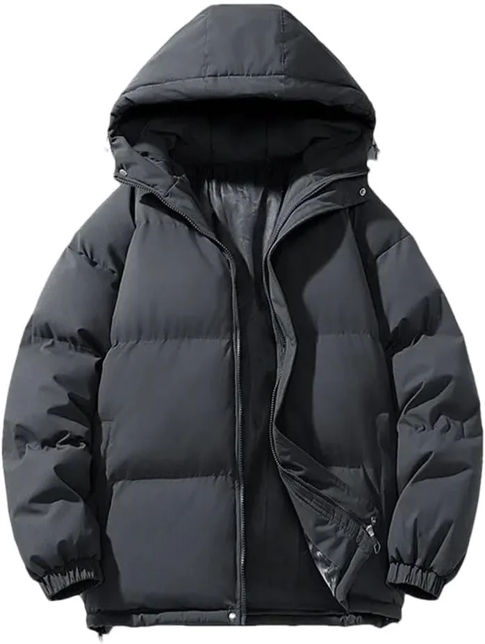 Men Winter Parkas Cotton-Padded Coats Puffer Jackets Outdoor Casual Windbreaker Thick Warm Hooded Coat