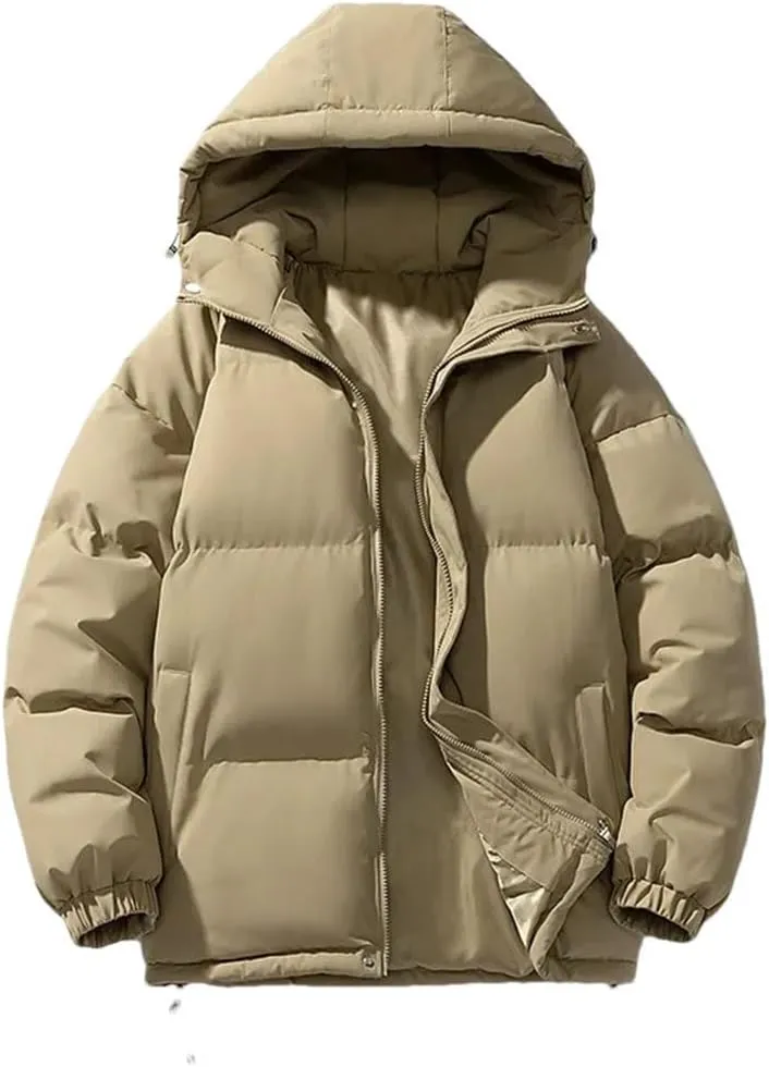 Men Winter Parkas Cotton-Padded Coats Puffer Jackets Outdoor Casual Windbreaker Thick Warm Hooded Coat