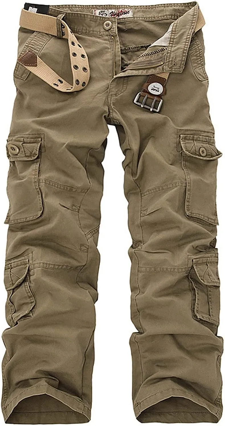 Men Work Pants - Heavy Duty Safety Combat Cargo Pants - Multi Pockets - Knee Pad Pockets - Durable Workwear