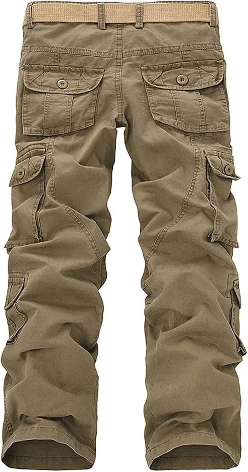 Men Work Pants - Heavy Duty Safety Combat Cargo Pants - Multi Pockets - Knee Pad Pockets - Durable Workwear