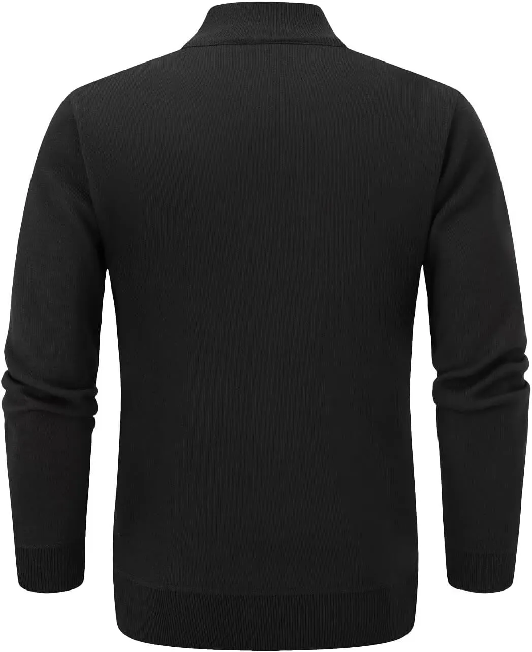 Men's Cardigan Full Zip Up Stand Collar Sweaters With Pockets Thick Sweater Jacket