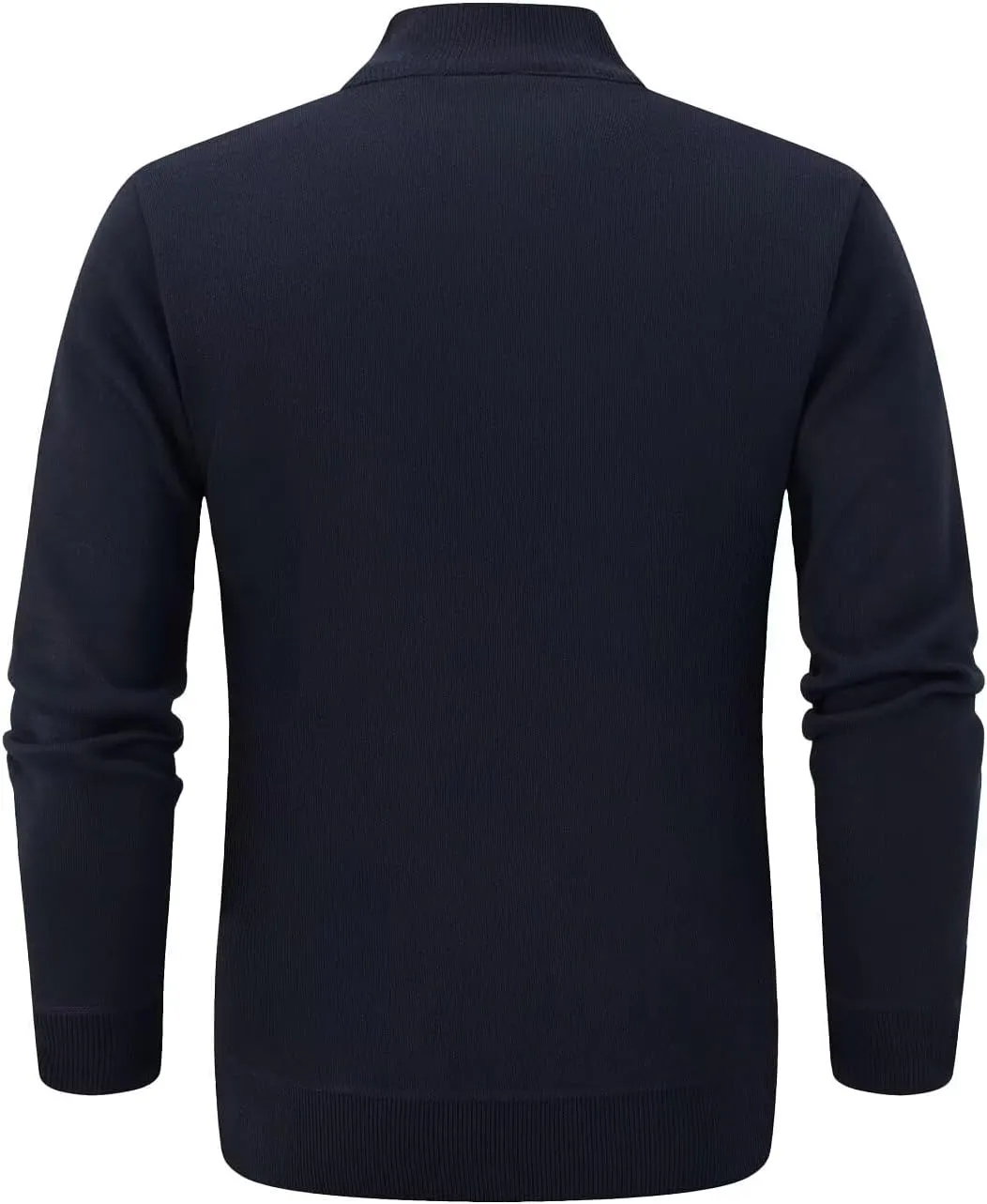 Men's Cardigan Full Zip Up Stand Collar Sweaters With Pockets Thick Sweater Jacket