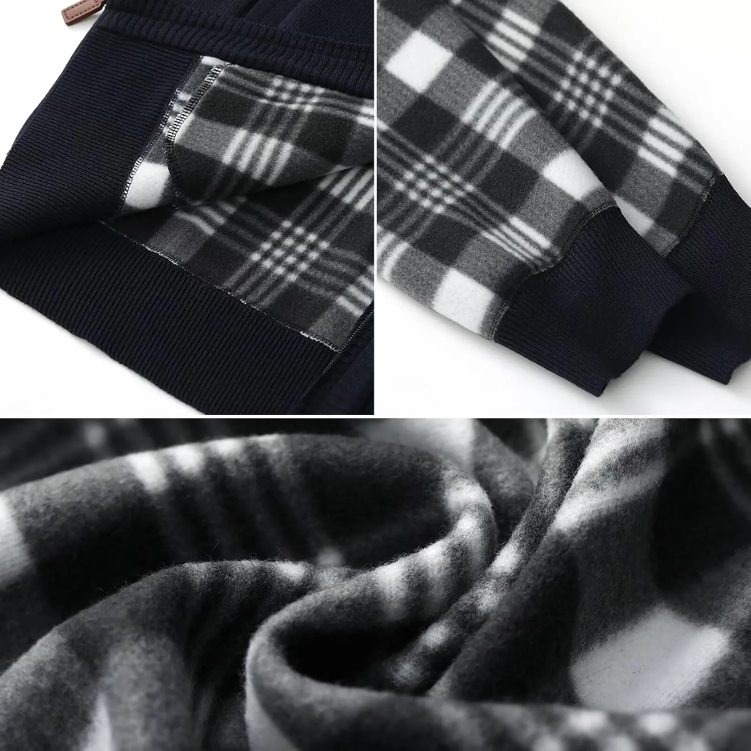 Men's Cardigan Full Zip Up Stand Collar Sweaters With Pockets Thick Sweater Jacket