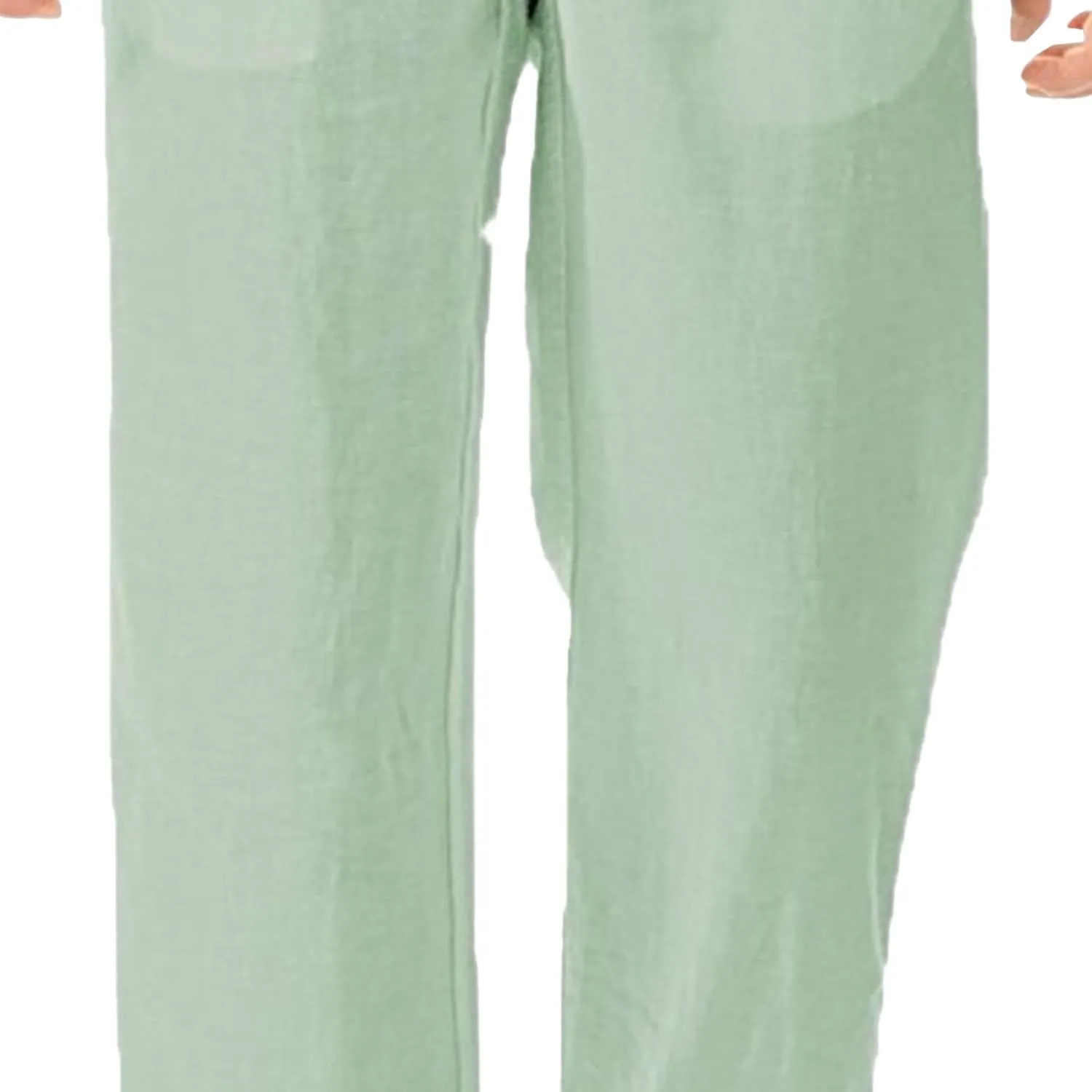 Men's Casual Elastic Waist Lantern Pants Lightweight Linen Lounge Trousers Classic Jogger Yoga Loose Chinos