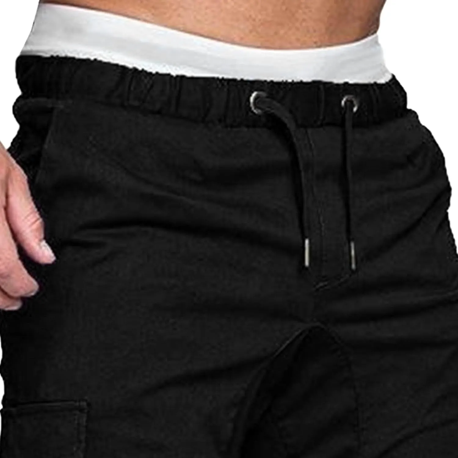 Mens Cotton Gym Sweatpants Trousers Casual Joggers Pants with Pockets Running Workout Hiking Chinos