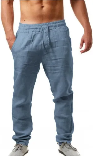 Mens Fashion Joggers Multi Pocket Athletic Pants Casual Outdoor Trousers Loose Fit Work Pants with Drawstring