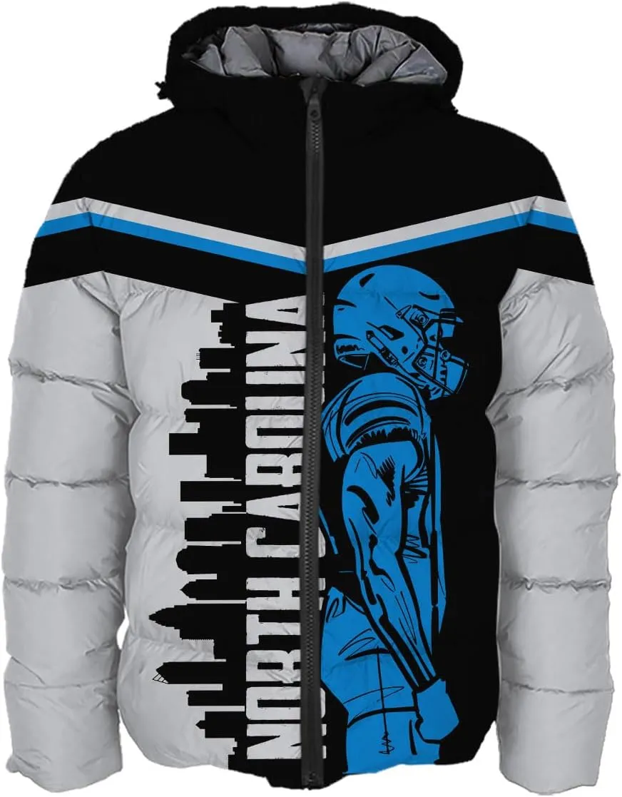 Mens Football American Personalized Puffer Jacket Down Jacket Custom Name Number City Pride for Players Fans Gift S-5XL