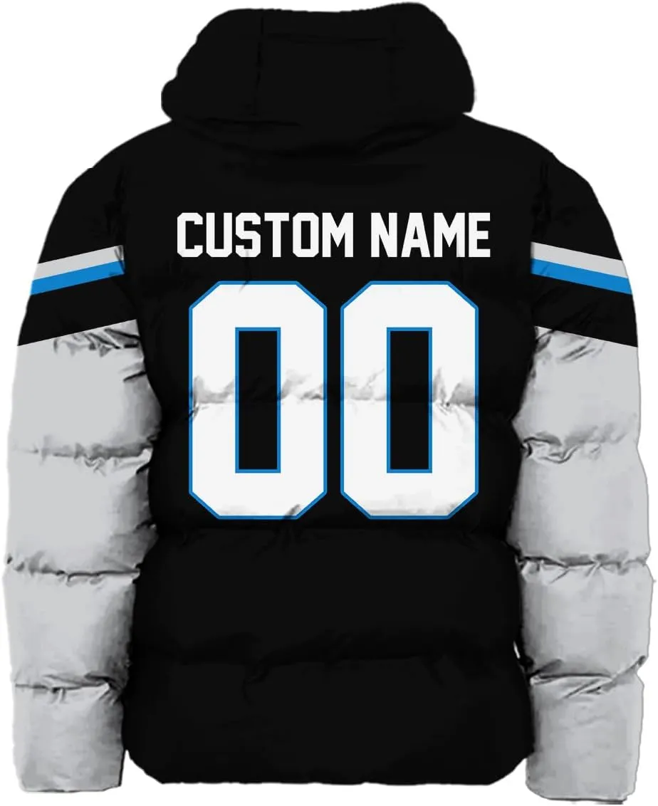Mens Football American Personalized Puffer Jacket Down Jacket Custom Name Number City Pride for Players Fans Gift S-5XL