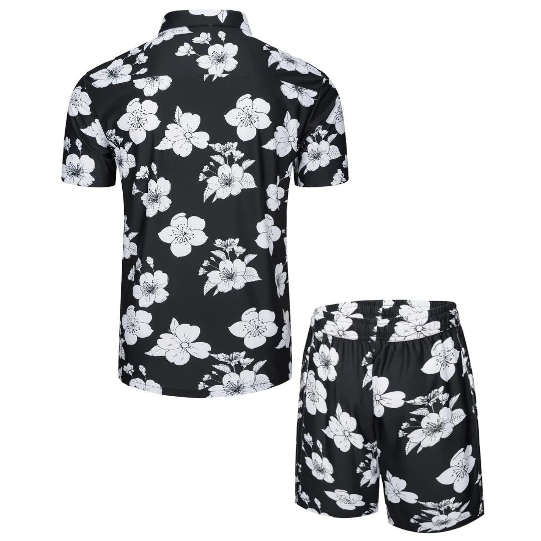 Men's Hawaiian Beach Set 2-Piece Set Summer Outfit Floral Set