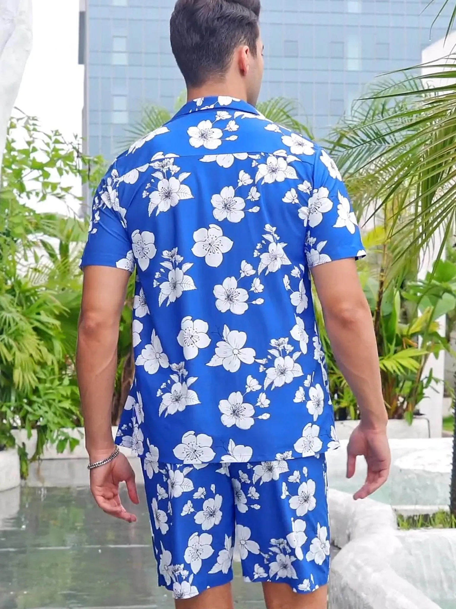 Men's Hawaiian Beach Set 2-Piece Set Summer Outfit Floral Set
