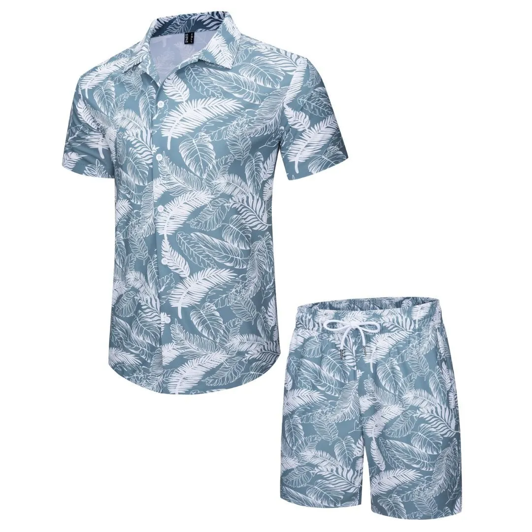 Men's Hawaiian Beach Set 2-Piece Set Summer Outfit Floral Set