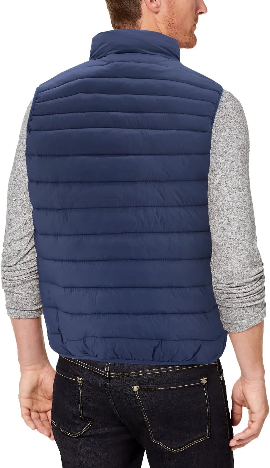 Men's Lightweight Full Zip Quilted Insulated Water Resistant Warm Puffer Vest