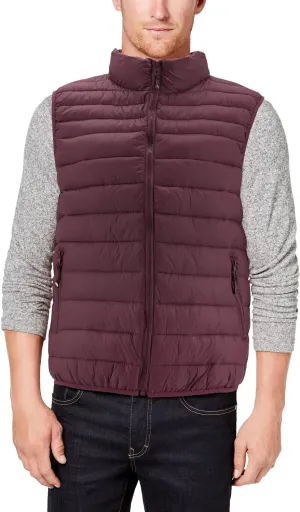 Men's Lightweight Full Zip Quilted Insulated Water Resistant Warm Puffer Vest