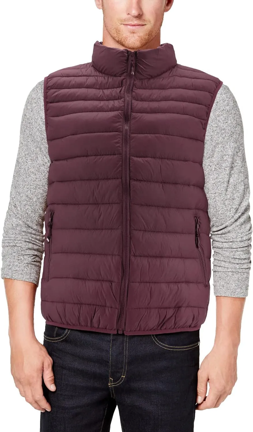 Men's Lightweight Full Zip Quilted Insulated Water Resistant Warm Puffer Vest