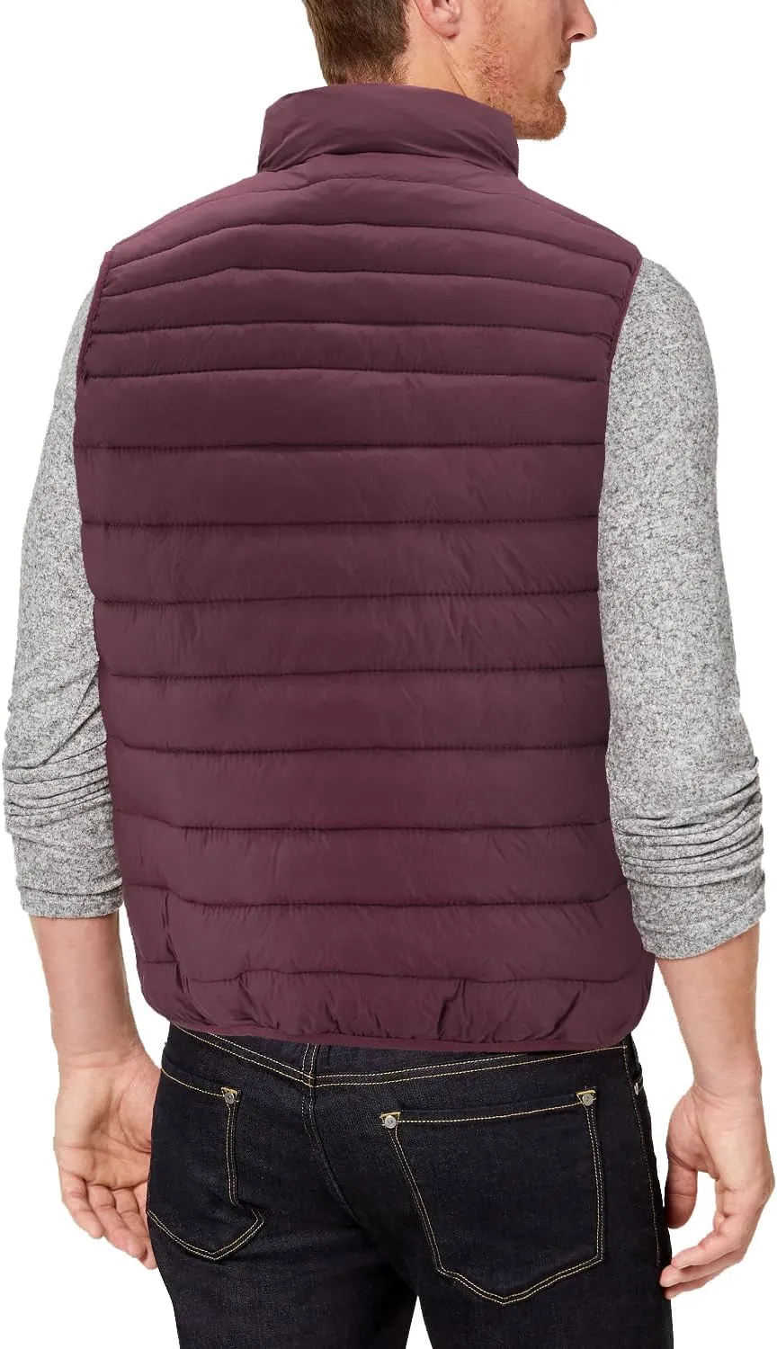 Men's Lightweight Full Zip Quilted Insulated Water Resistant Warm Puffer Vest