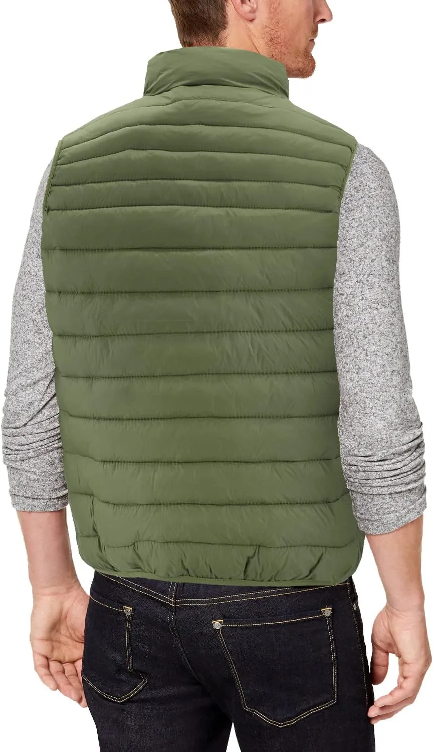 Men's Lightweight Full Zip Quilted Insulated Water Resistant Warm Puffer Vest