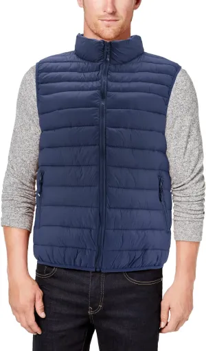 Men's Lightweight Full Zip Quilted Insulated Water Resistant Warm Puffer Vest