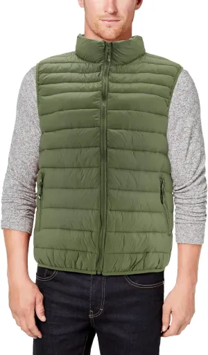 Men's Lightweight Full Zip Quilted Insulated Water Resistant Warm Puffer Vest