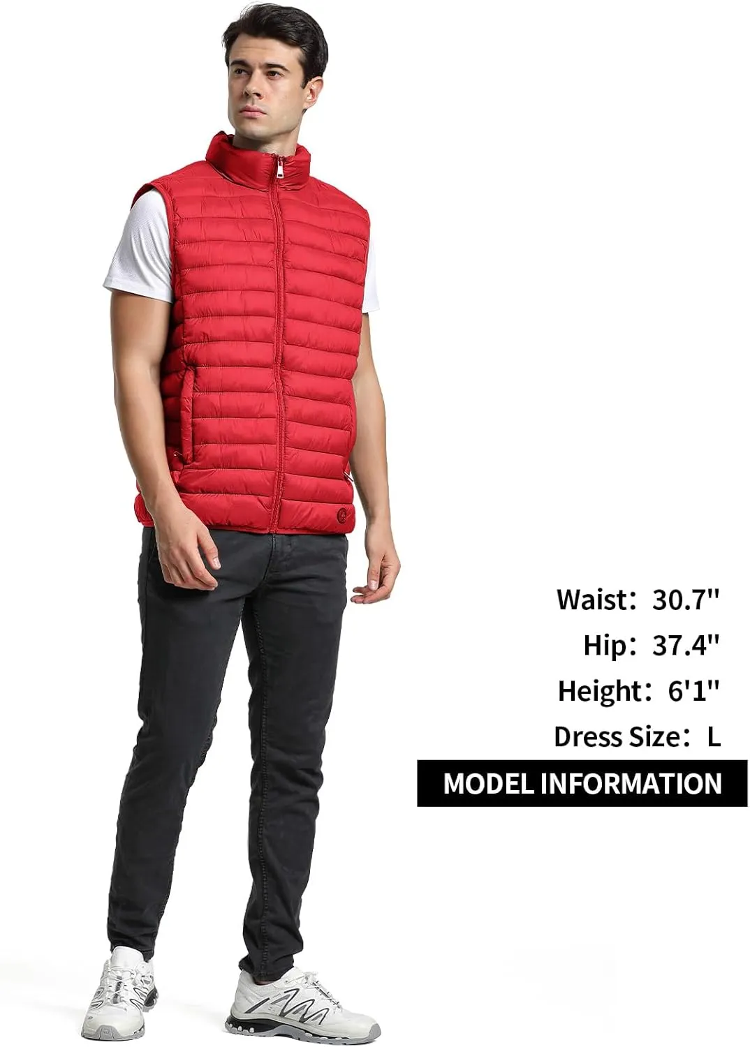 Men's Lightweight Puffer Vest Water-Resistant Golf Outdoor Winter Sleeveless Puffer Vest