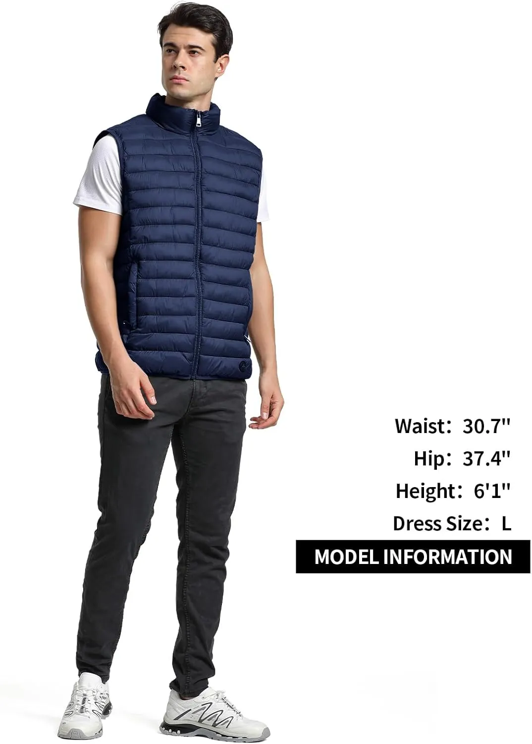Men's Lightweight Puffer Vest Water-Resistant Golf Outdoor Winter Sleeveless Puffer Vest