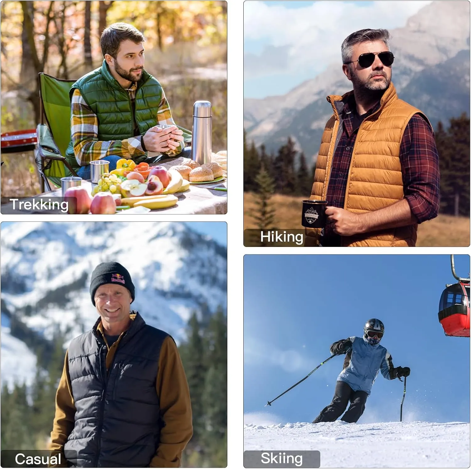 Men's Lightweight Puffer Vest Water-Resistant Golf Outdoor Winter Sleeveless Puffer Vest