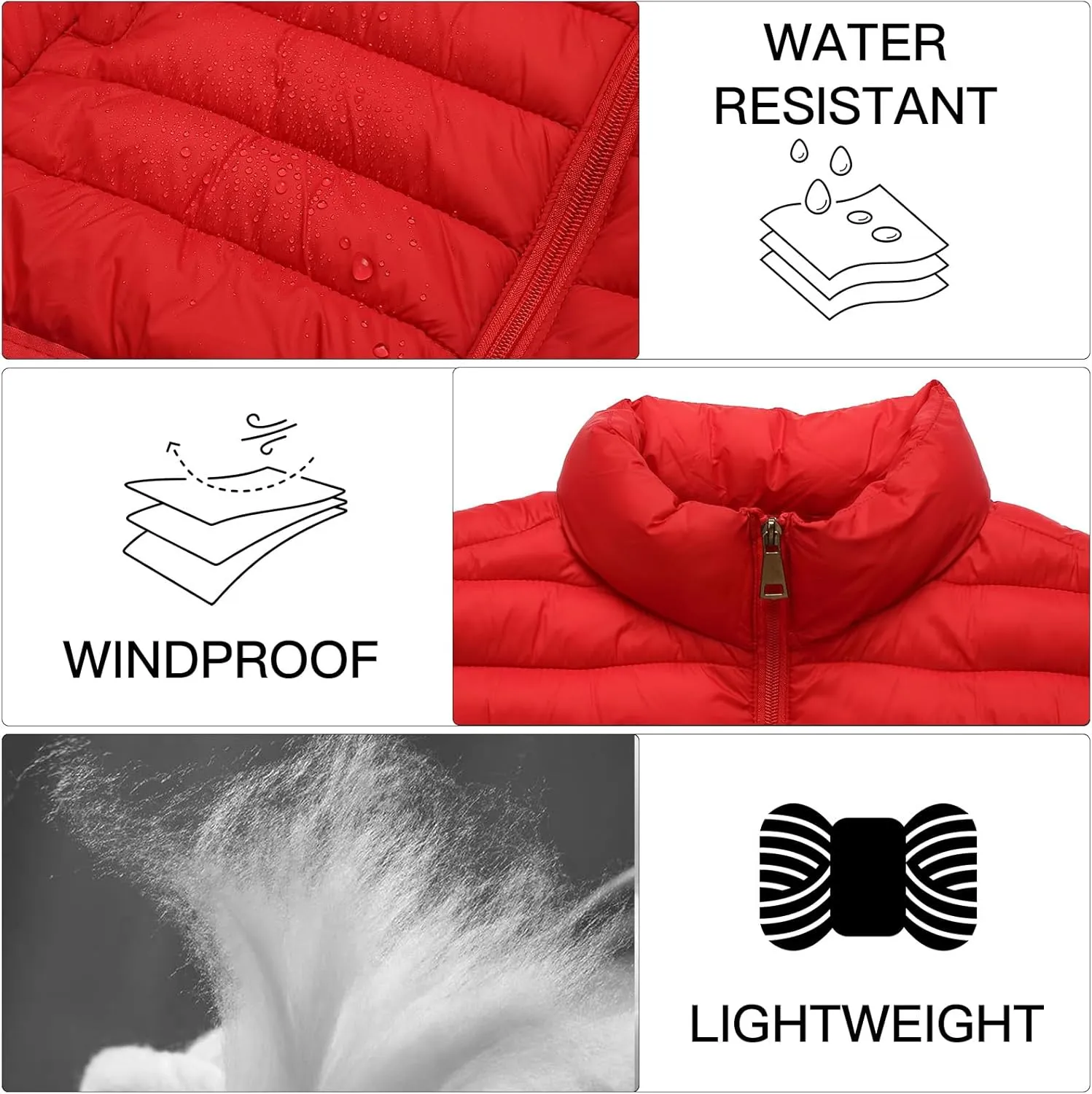 Men's Lightweight Puffer Vest Water-Resistant Golf Outdoor Winter Sleeveless Puffer Vest