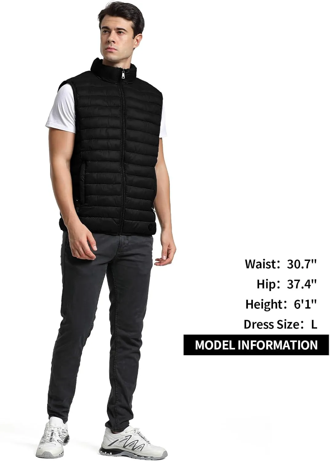 Men's Lightweight Puffer Vest Water-Resistant Golf Outdoor Winter Sleeveless Puffer Vest