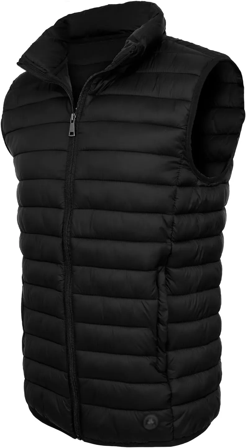 Men's Lightweight Puffer Vest Water-Resistant Golf Outdoor Winter Sleeveless Puffer Vest