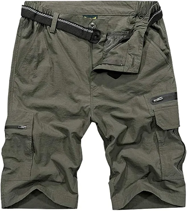 Men's Navy Blue Expandable Waist Casual Quick Dry Cargo Shorts