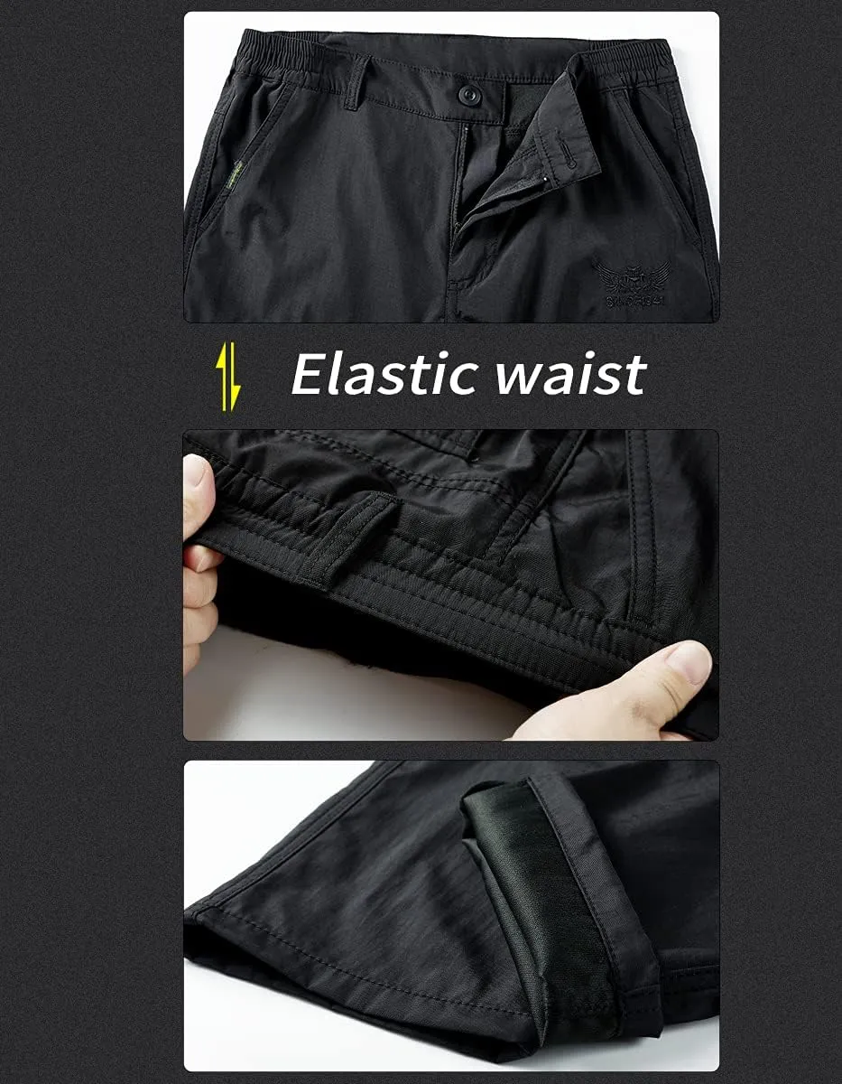Men's Outdoor Hiking Pants Lightweight and Thick Fleece Cargo Climbing Camping Ski Trousers