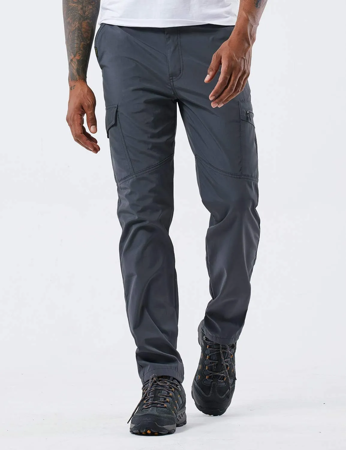 Men's Outdoor Hiking Pants Lightweight and Thick Fleece Cargo Climbing Camping Ski Trousers
