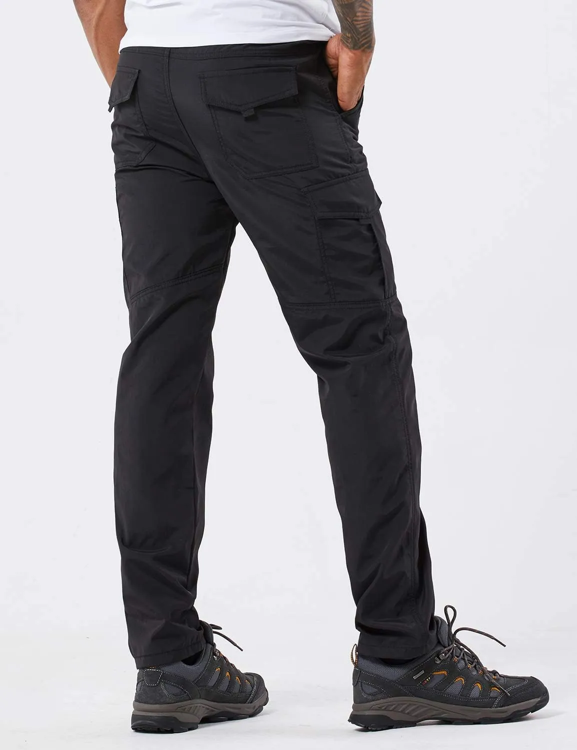 Men's Outdoor Hiking Pants Lightweight and Thick Fleece Cargo Climbing Camping Ski Trousers