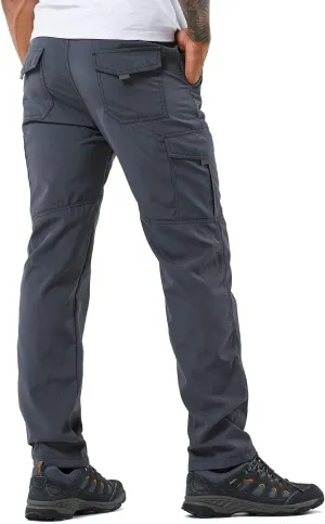 Men's Outdoor Hiking Pants Lightweight and Thick Fleece Cargo Climbing Camping Ski Trousers